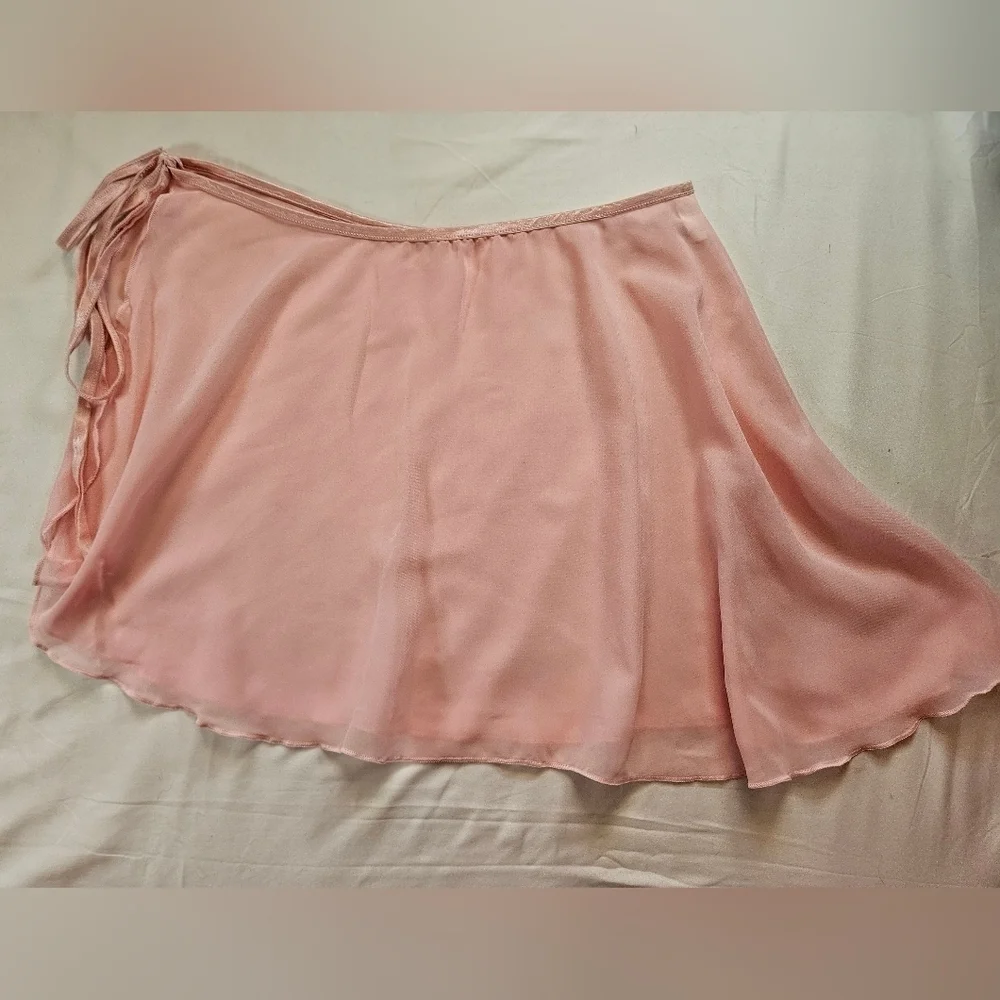 Premiere Collection Girls Pink Sheer Chiffon Dance Skirt W/ Tie At Side Size Med